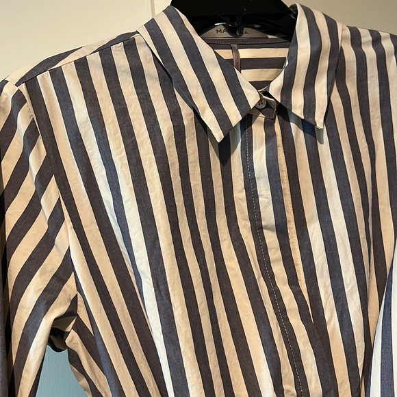 Marella Future Cotton Striped Shirt Dress - Picture 2 of 3